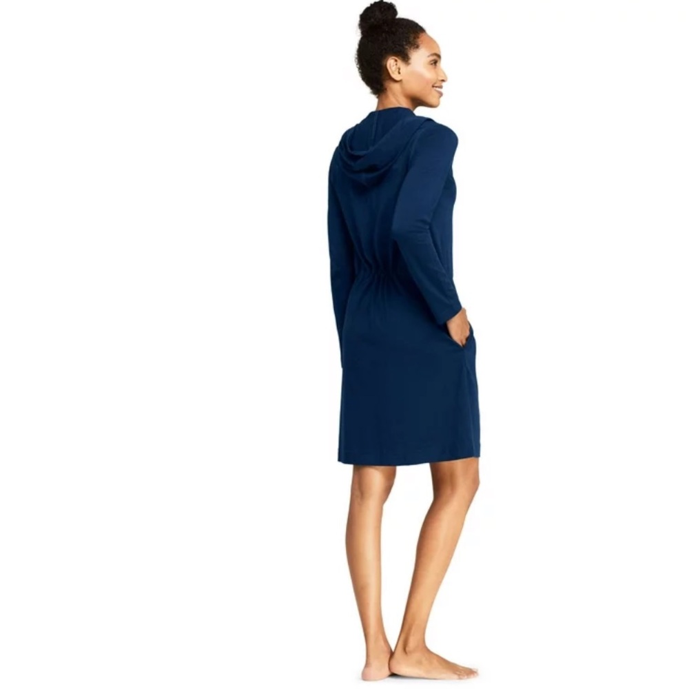 Land’s End Women’s Hooded Swim Coverup Black XS